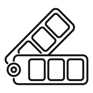 Tasarım ve dekor projeleri için bir boya örneği çizelgesinin vektör çizgisi