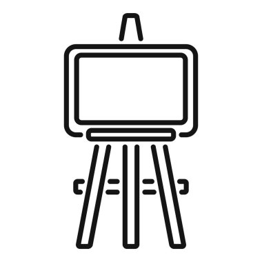 Boş tuval ile bir sehpanın basit çizimi, sanat ve yaratıcı tasarım kavramları için idealdir.