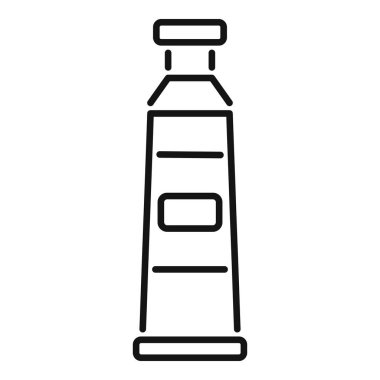 Basitleştirilmiş, ana hatlı diş macunu tüpünün siyah beyaz vektör çizimi