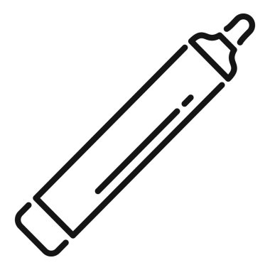 İşaretleyici kalemin basit doğrusal çizimi, eğitim ve ofis temaları için idealdir