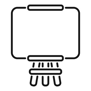 Otomatik el kurutma makinesinin basitleştirilmiş siyah çizgi simgesi, tuvalet tabelası için uygun