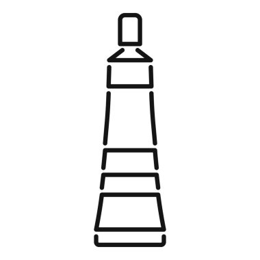 Minimalist siyah-beyaz çizgili deniz feneri ikonu deniz rehberliği ve güvenliğini simgeliyor, modern temiz tasarım ve minimalist tarzda izole edilmiş vektör çizimi