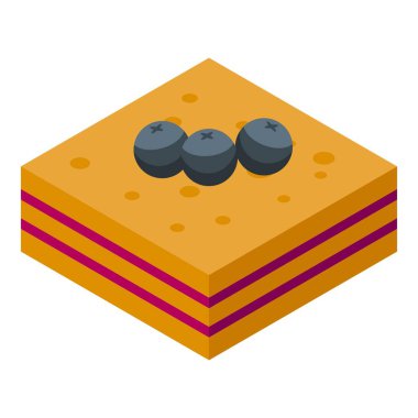 Isome yaban mersinli keki üzerinde üç kat yaban mersinli.