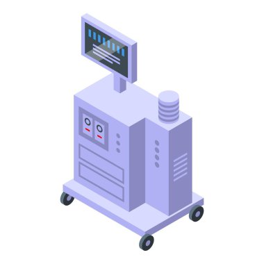 Hastaların hayati belirtilerini gösteren modern tıbbi vantilatör. Kritik bakımda yaşam desteği için gerekli ekipman.