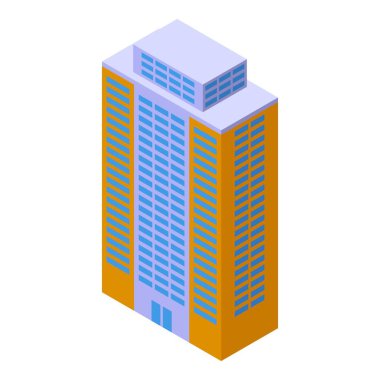 Isometric icon of a modern business center office building clipart