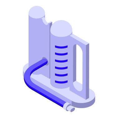Modern su arıtma sistemi musluk suyunu izometrik görünümlü boru hattıyla temizliyor