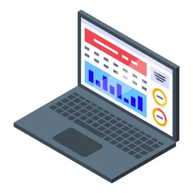 Çizelgeleri ve veri analiz yazılımlarını gösteren dizüstü bilgisayar, iş zekası ve veri analizi kavramını iletir