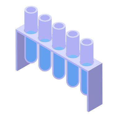 Mavi sıvılı laboratuvar test tüpleri bilimsel deneyi bekliyor.