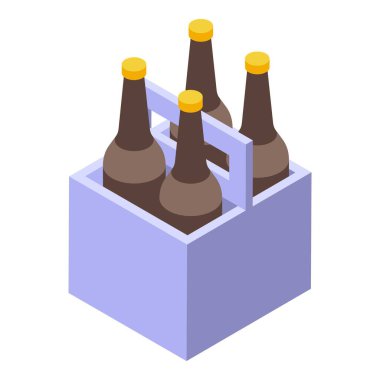 Kahverengi cam şişelerle dolu 6 'lı karton paket bira taşıyıcısı.