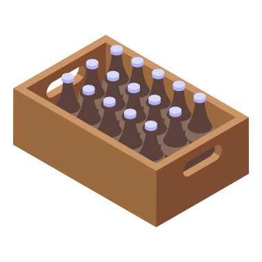 Satılık ya da dağıtım amaçlı içi bira dolu bir sürü cam sandık.