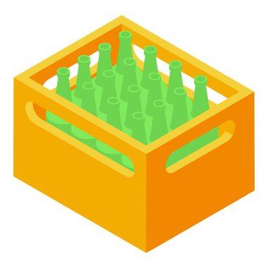 Yeşil cam şişeler içeren turuncu ahşap sandık barlara, restoranlara ve mağazalara teslim edilecek.