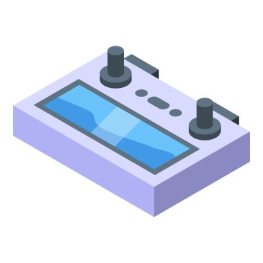 Ekranda uçuş verilerini gösteren, beyaz arkaplanda izole edilmiş modern drone uzaktan kumandası