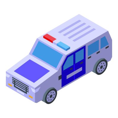 Mavi kapıları açık park etmiş Isome beyaz polis arabası.