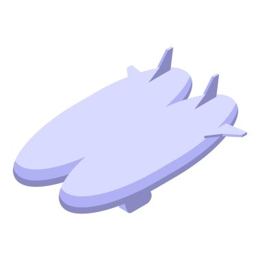 Gökyüzünde uçan modern yolcu zeplini, yeni ekolojik ulaşım, izometrik görüş