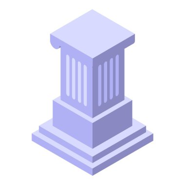 Bu izometrik resimde, mimari ayrıntılarını vurgulayan antik bir Yunan sütunu yer alıyor.