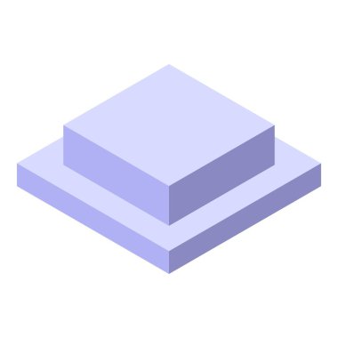 3D izometrik boş çift kare podyum perspektif yaratıyor