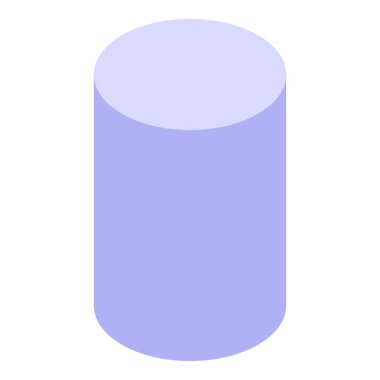 Açık mor silindir beyaz arka planda duruyor, minimalist tasarımlar için mükemmel.
