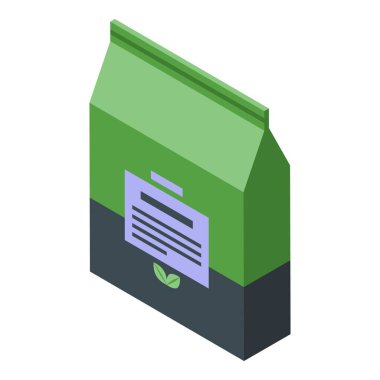 Beyaz arka planda izole edilmiş yeşil kağıt gıda ambalajı