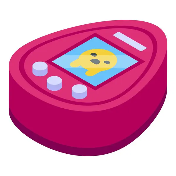 stock vector Virtual pet toy is displaying a sad face on its screen, indicating a need for care and attention