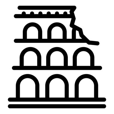 Antik kolezyum cephesi zamanın ağırlığı altında parçalanıyor.