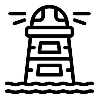 Deniz feneri, gece dalgalı bir denizin üzerinden ışık yayıyor. Gemileri güvenli bir şekilde kıyıya yönlendiriyor.