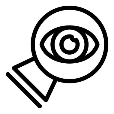 Kristal kürenin içinden izleyen bir göz çizgisi resim simgesi. Gözetleme ve ağabey gibi kavramları temsil ediyor.