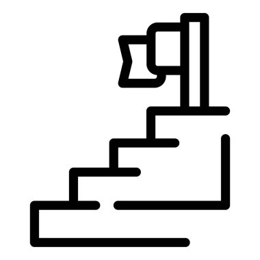 Bir hedefe ulaşma kavramını temsil eden minimalist çizgi çizimi