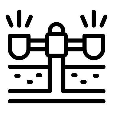 Zemin katmanlarının yoğunluğunu ölçen bir toprak sıkıştırma test makinesinin simgesi