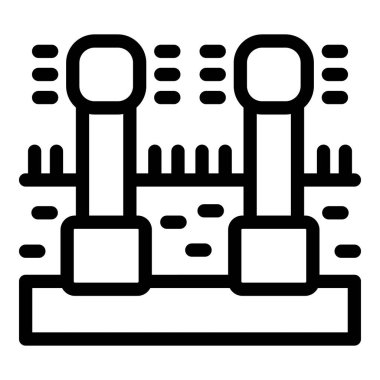 Elektrik şalterinden geçen basit bir çizgi çizimi