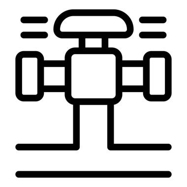 Endüstriyel uygulamalar için akış dağılımını düzenleyen bir vanası olan bir boru hattı sisteminin basit simgesi