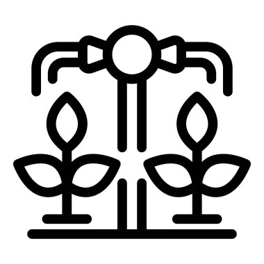 Ürünleri sulayan akıllı bir çiftlik damlası sulama sisteminin simgesi