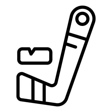 Hokey sopası ve diskin simgesi. Kış sporlarının ruhunu çağrıştırıyor.