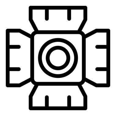 Açık kapılı profesyonel lamba aydınlatıcı bir fotoğraf veya video stüdyosu setidir