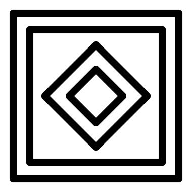 Çift kenarlı minimalist siyah beyaz elmas şekilli tasarım elementi