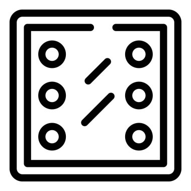 Çatlamış bir tablet ekranın çizgileri ve daireleri gösteren siyah ana hat simgesi