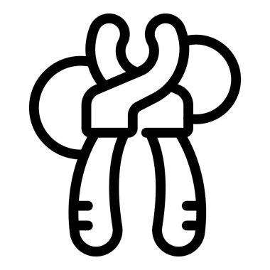 Beyaz arkaplanda izole edilmiş ön kol eğitim ikonu için siyah çizgi elle kavrama egzersizi