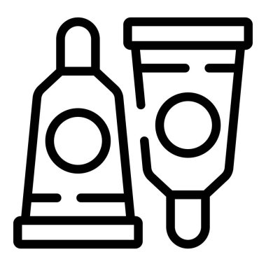 İki güzellik ürününün çizgi çizimi, muhtemelen nemlendirici ve yaşlanmayı önleyici.