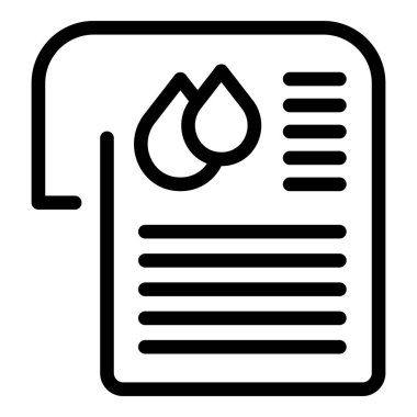 Mürekkep damlalı bir kağıdın basit siyah dış hat simgesi, muhtemelen bir baskı belgesini temsil ediyor