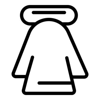 Havluya asılı havlunun basit minimalist çizimi, ağ ve mobil uygulamalar için ideal.