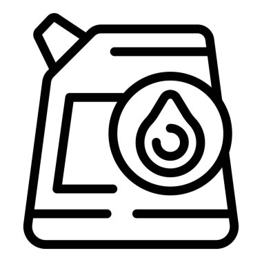 Sıvı içeren, yakıt, su veya diğer sıvılarla ilgili projeler için ideal bir bidon temsil eden basit siyah taslak simgesi