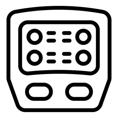 Ocağın tepesinin basit bir çizimi. Kullan at telefonlar ve kontrol düğmeleri var. Aşçılığı temsil etmek için mükemmel.