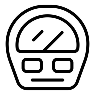 Bir hız göstergesinin iğnesi maksimum hızı gösteren basit çizgi simgesi