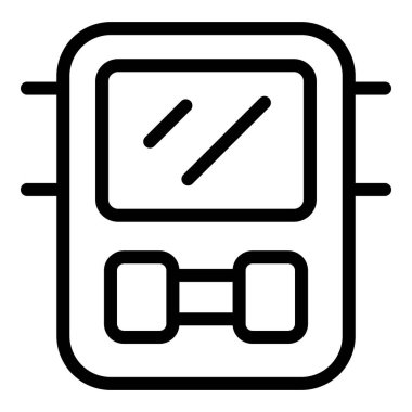 Bir glukometrenin çizgi simgesi, kan şekeri seviyelerini ölçmek için kullanılan bir cihaz, diyabetin yönetimi için gerekli