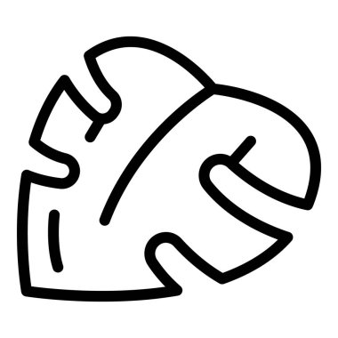 Basit bir çizgi sanat simgesi, bir canavar leziz yaprağını temsil ediyor. Minimalist tasarımlar için mükemmel.