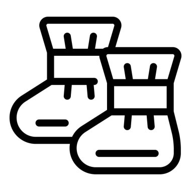 Soğuk hava, ayakkabı ya da kış modasını temsil etmek için ideal bir çift kış botu çizimi.