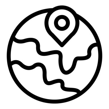 Dünya ikonundaki küresel konumlandırma sistemi izleme konumu