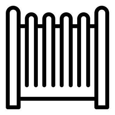 Bir bahçe için basit bir siyah-beyaz ikon çizimi