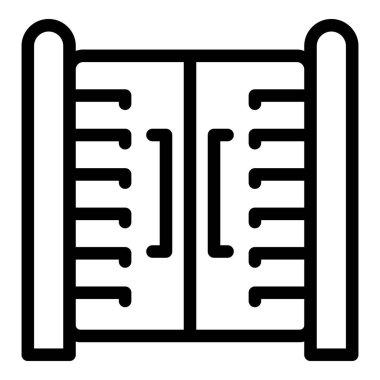 Bir ev ya da iş yeri için çift sallanan kapının simgesi.