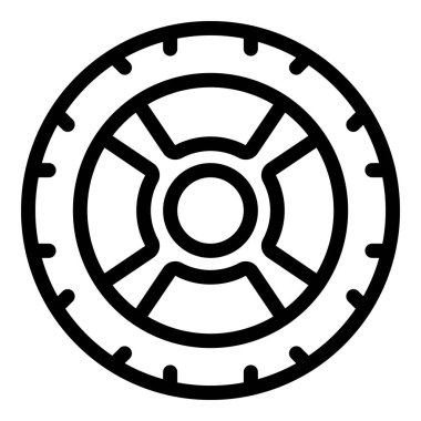 Otomotiv endüstrisini temsil eden jantlı bir araba lastiğinin simgesi.