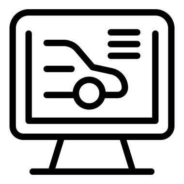 İşadamı monitörde bilgisayar yazılımı kullanarak yeni elektrikli araba modelini sunuyor.